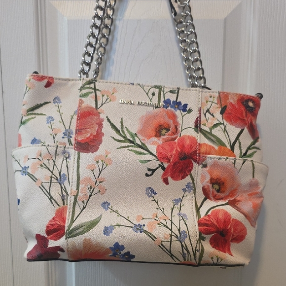 Handbags - Floral Canvas Shoulder Bag